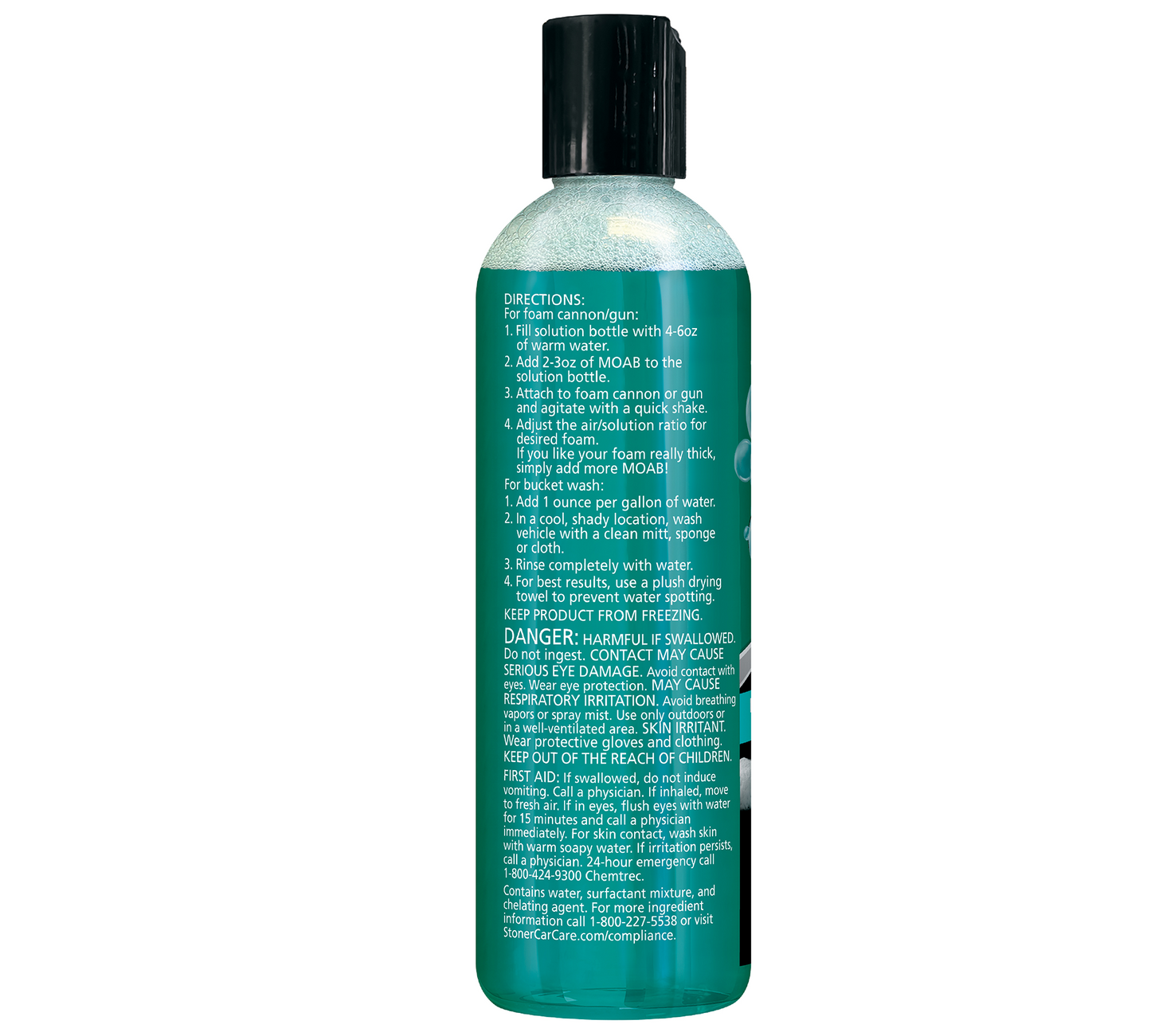 Bottle Instructions for the Blue Raspberry Scented Mother Of All Bubbles (M.O.A.B.) Car Wash