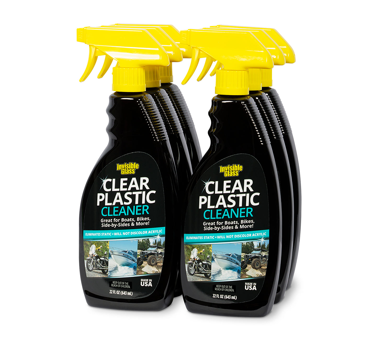 
                  
                    Pack of 6 Invisible Glass Clear Plastic Cleaner for Boats, Bikes, and Side-by-sides
                  
                